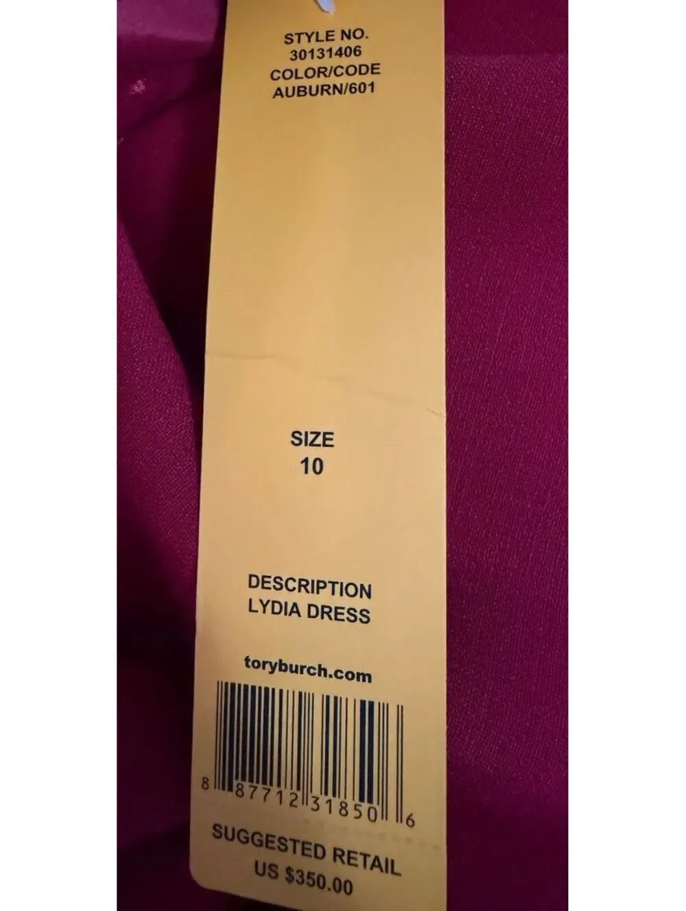 Tory Burch Women's Red Lydia Sheath Red Gold Button Accents Dress Size 10 NWT